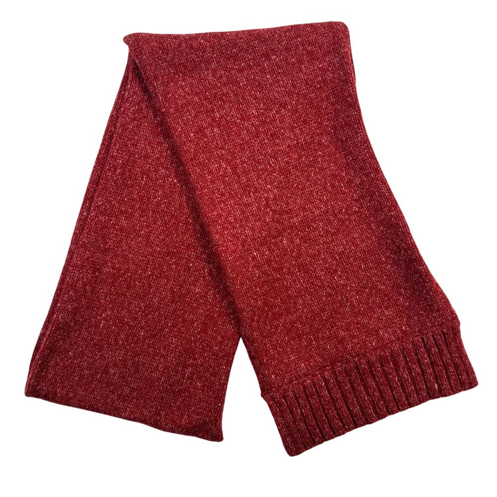 BCBG Maxazria Burgundy Red Wool Blend Knit Scarf Soft Winter 12 x 90